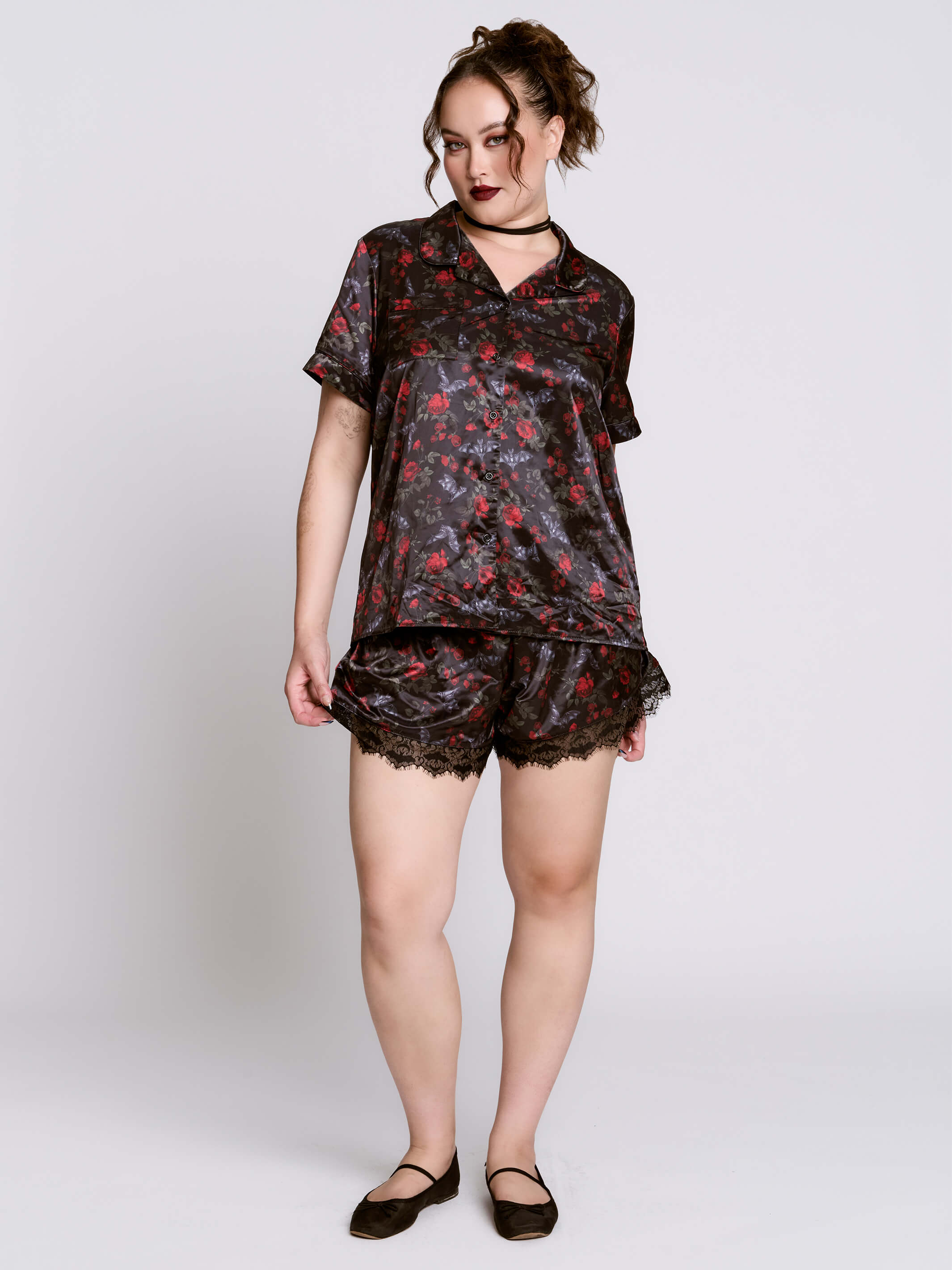 BAT'S ROOST SATIN PJ SET