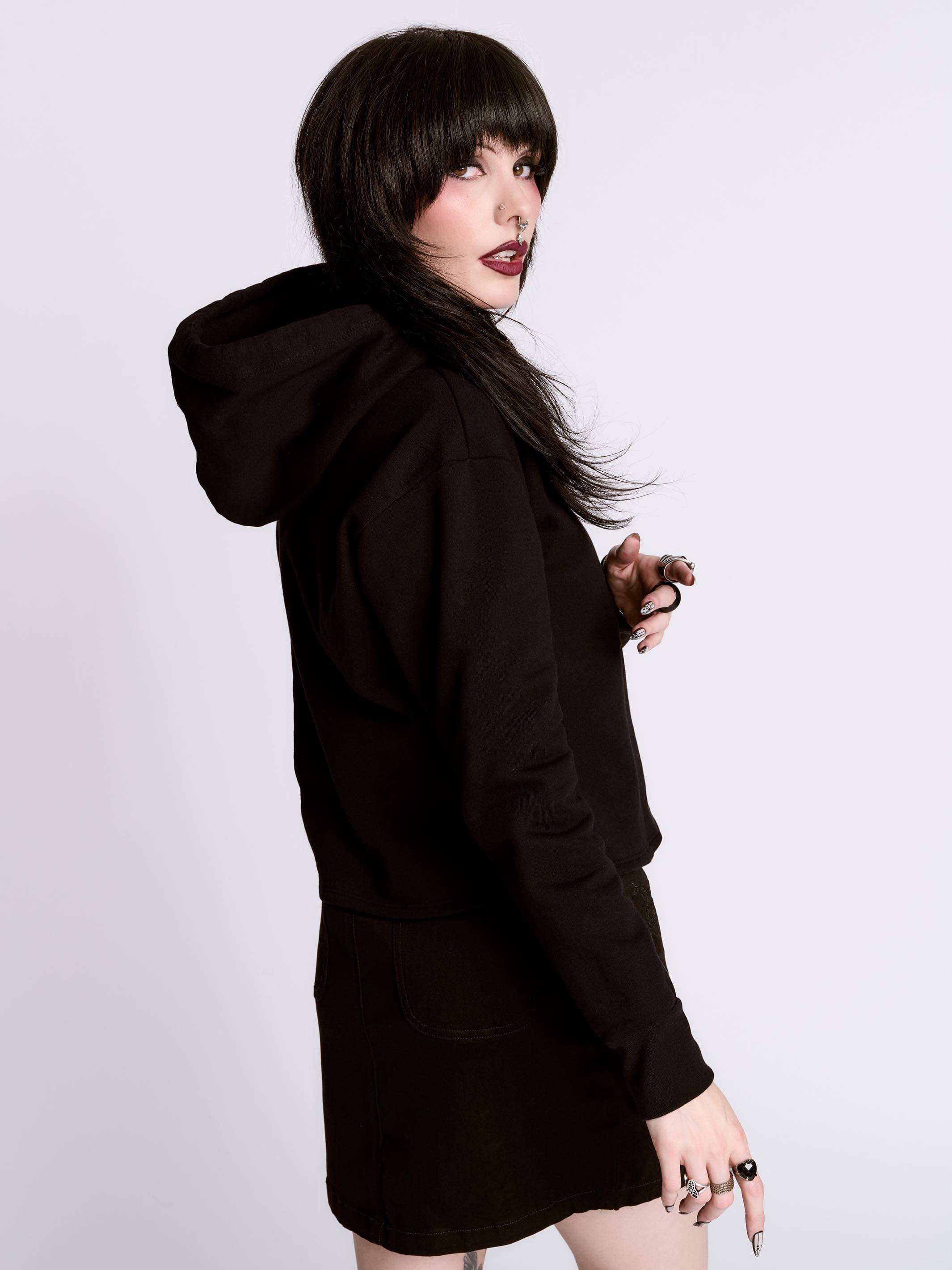 BATS IN FLIGHT CROP HOODIE