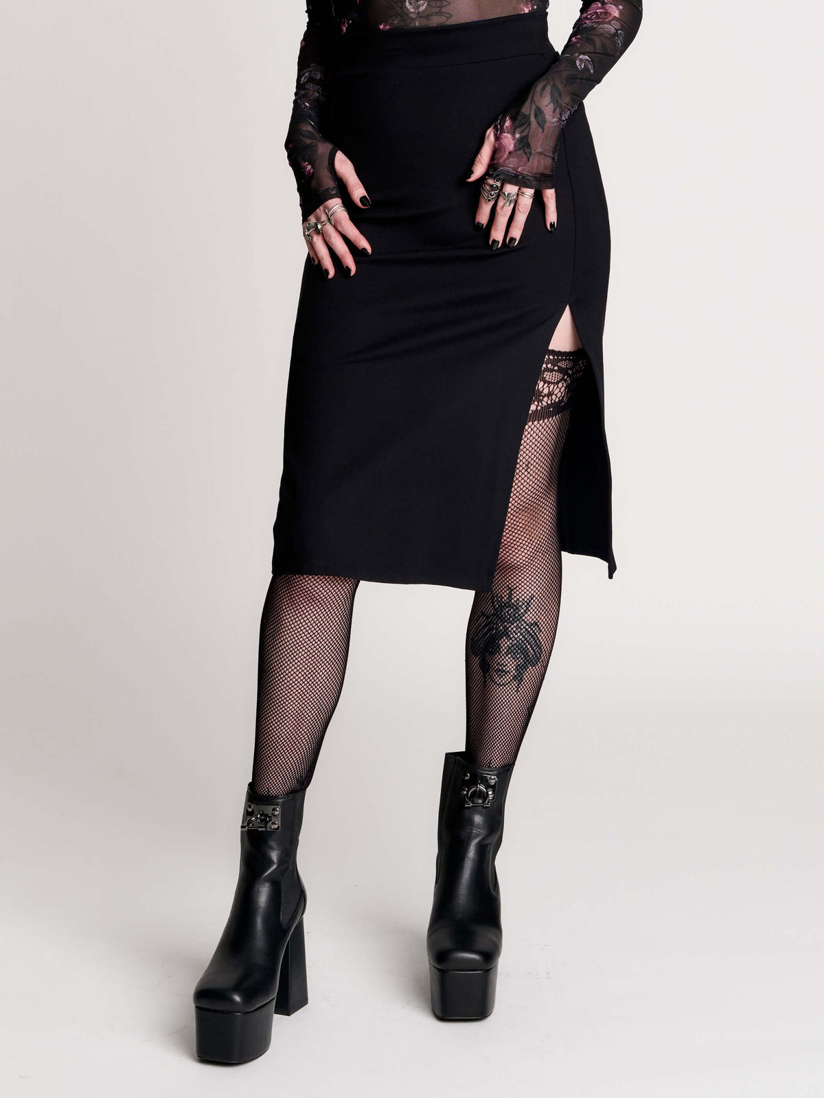 Black pencil skirt.