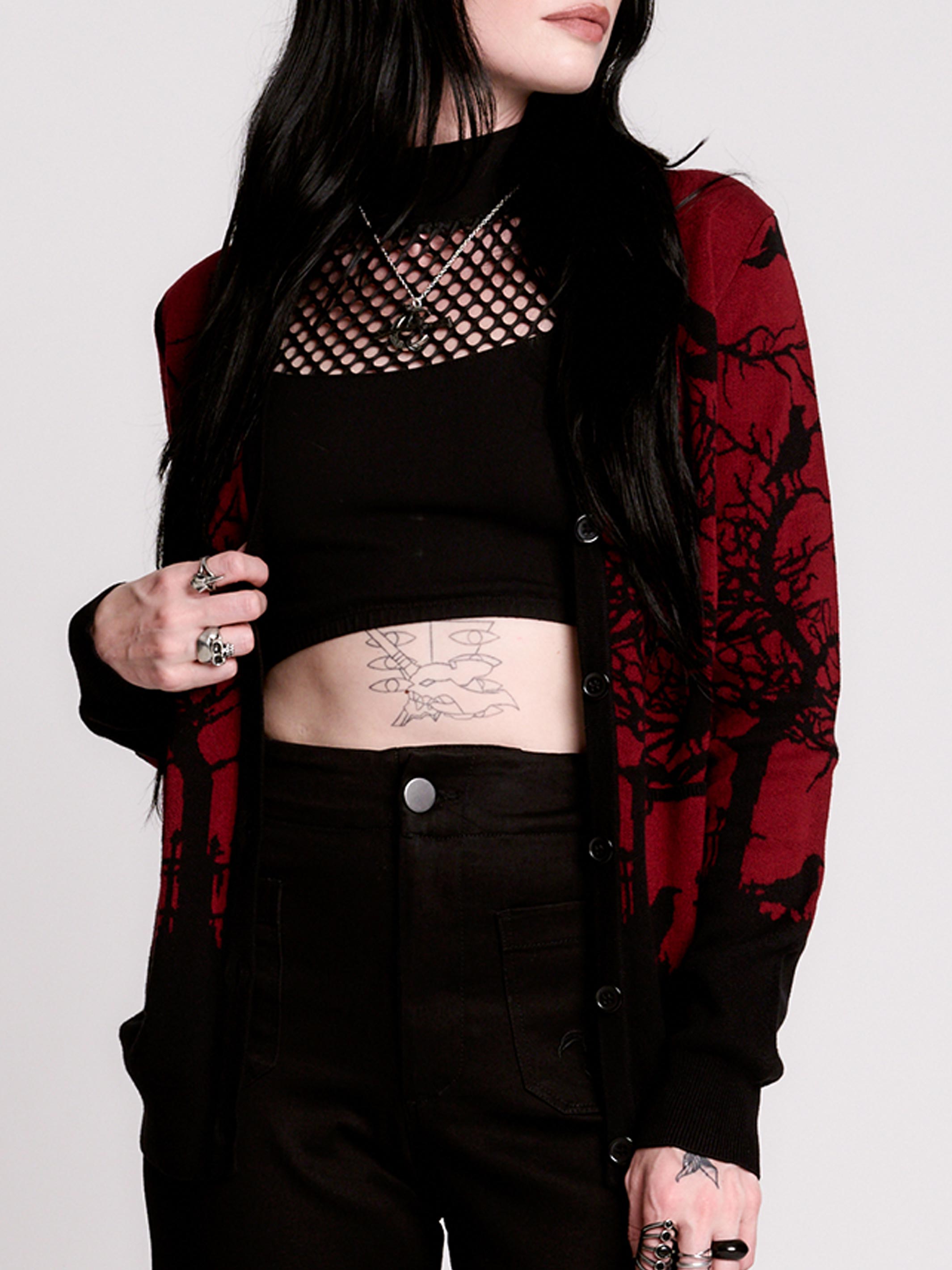 murder of crows cardigan