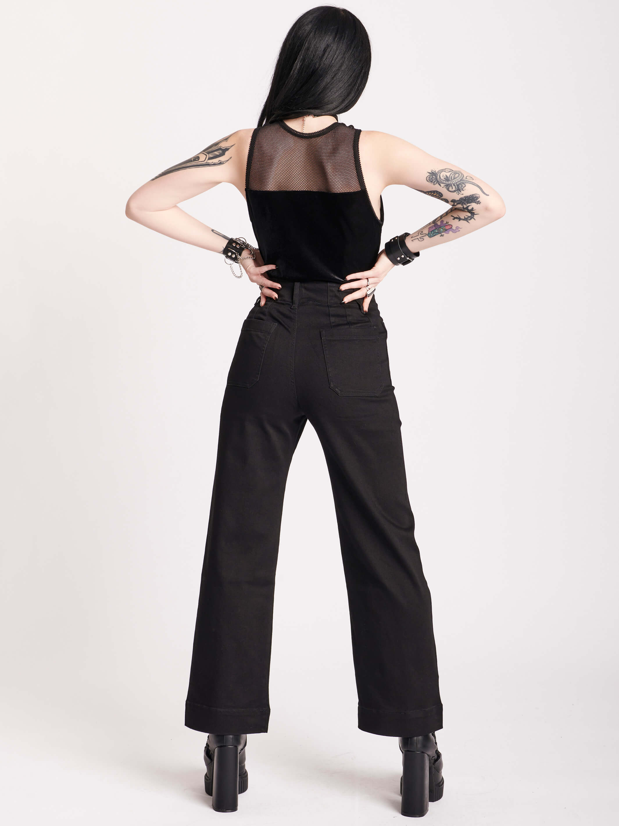 scorpion cropped flared jeans