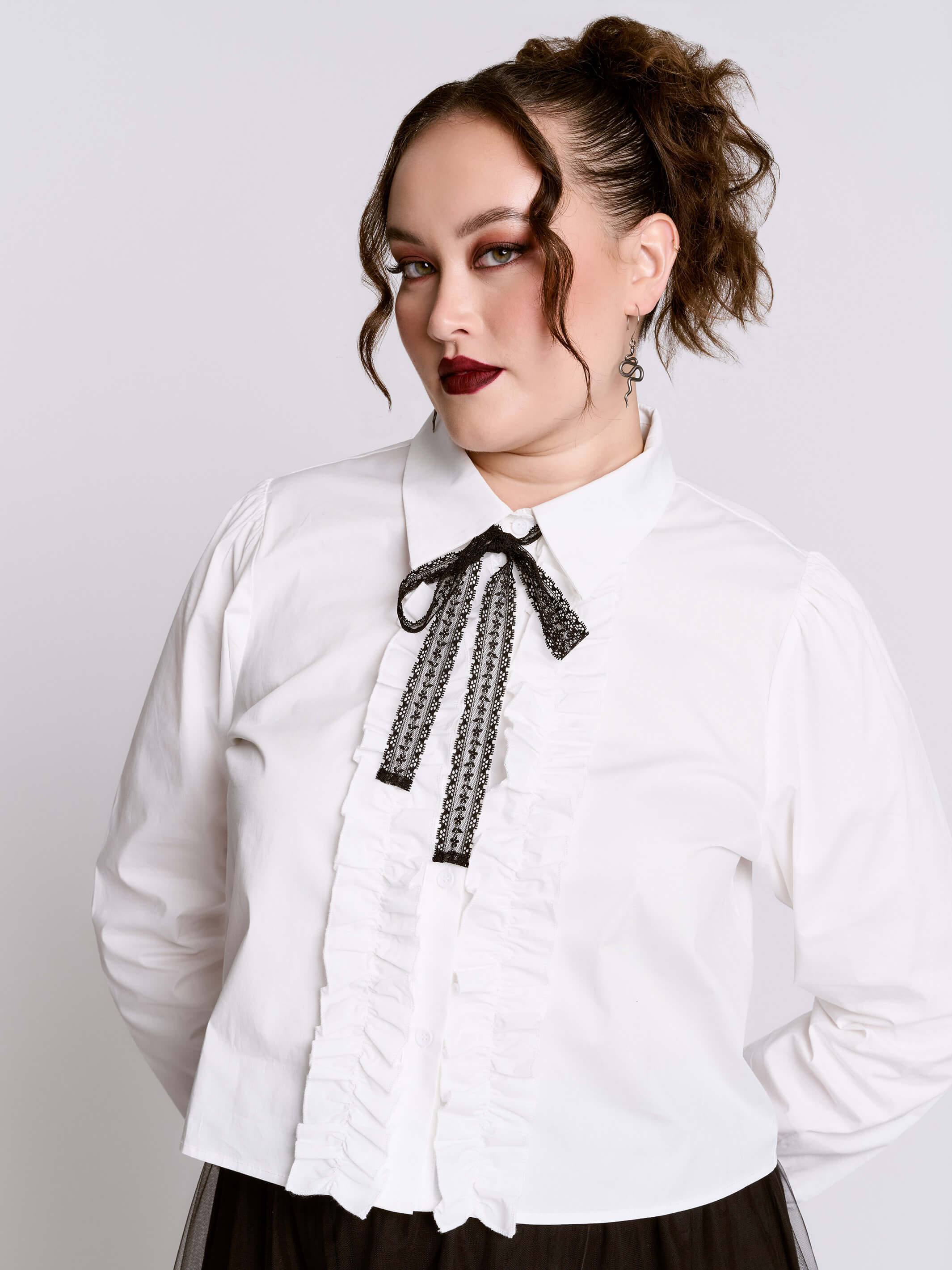 ruffle cropped shirt