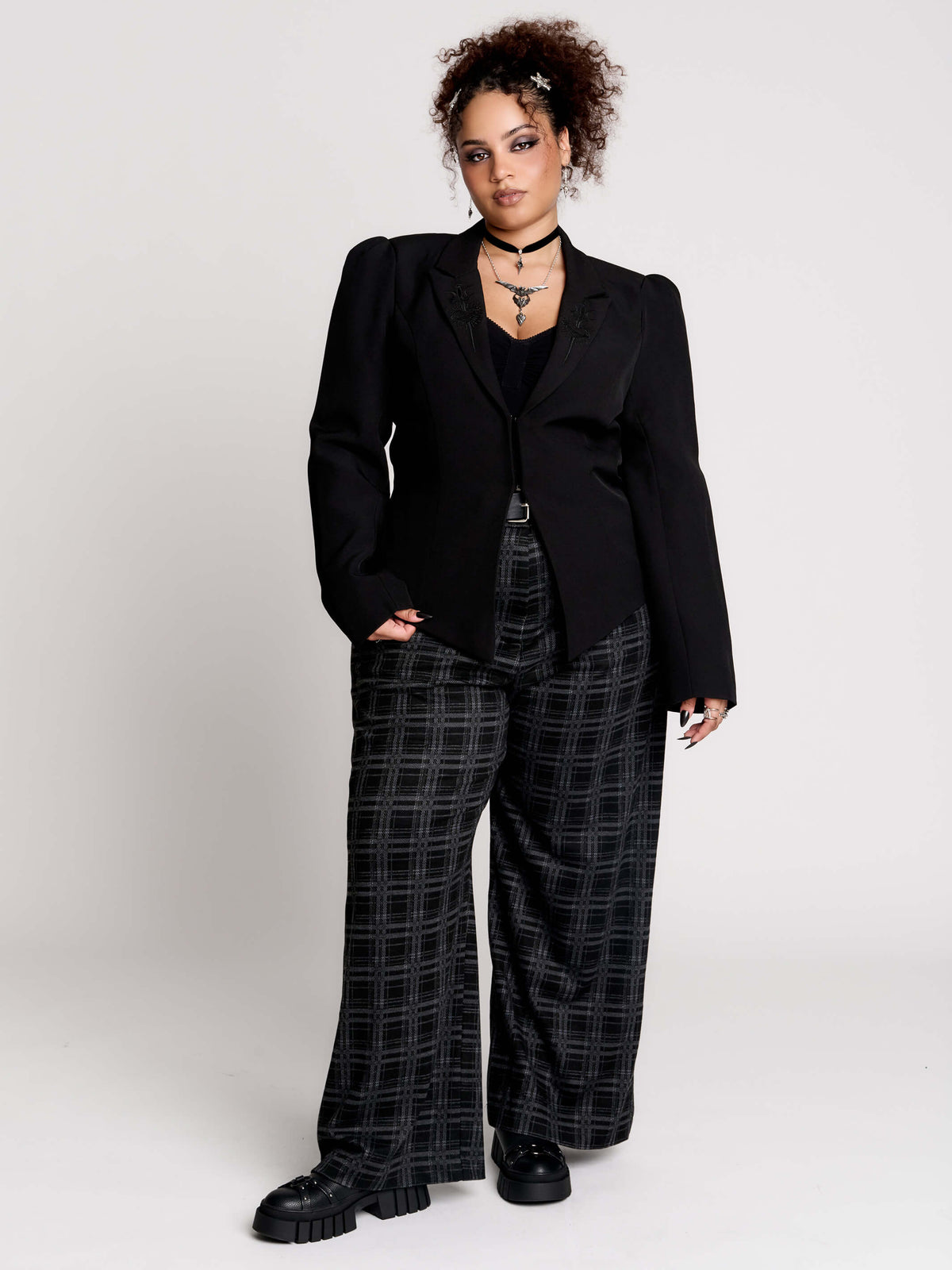 a black structured blazer