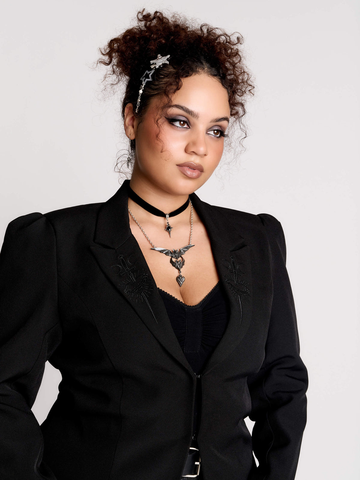 a black structured blazer