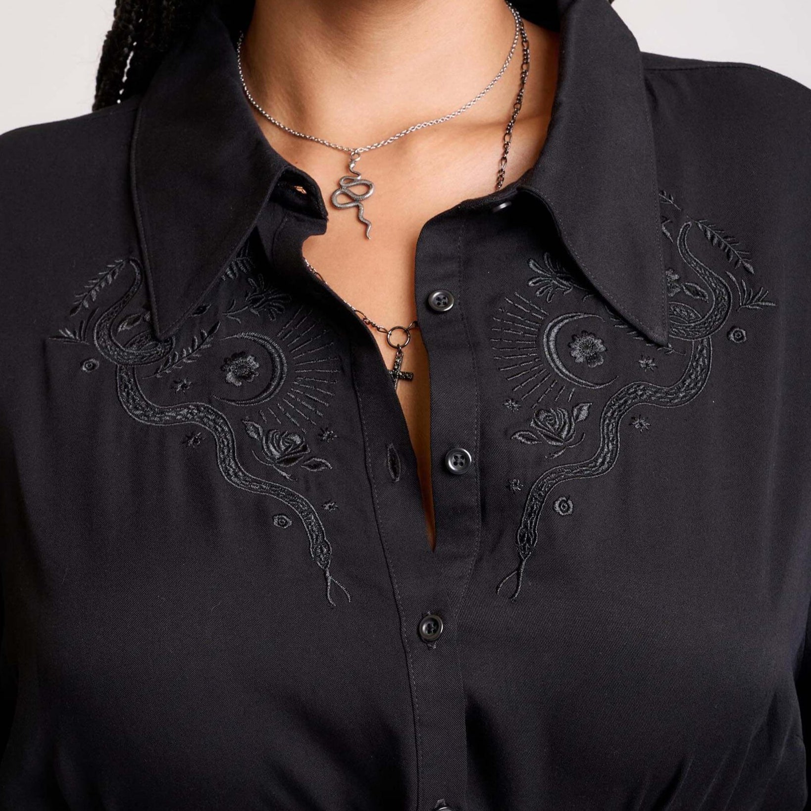 Embroidered Relics Short Sleeve Dress