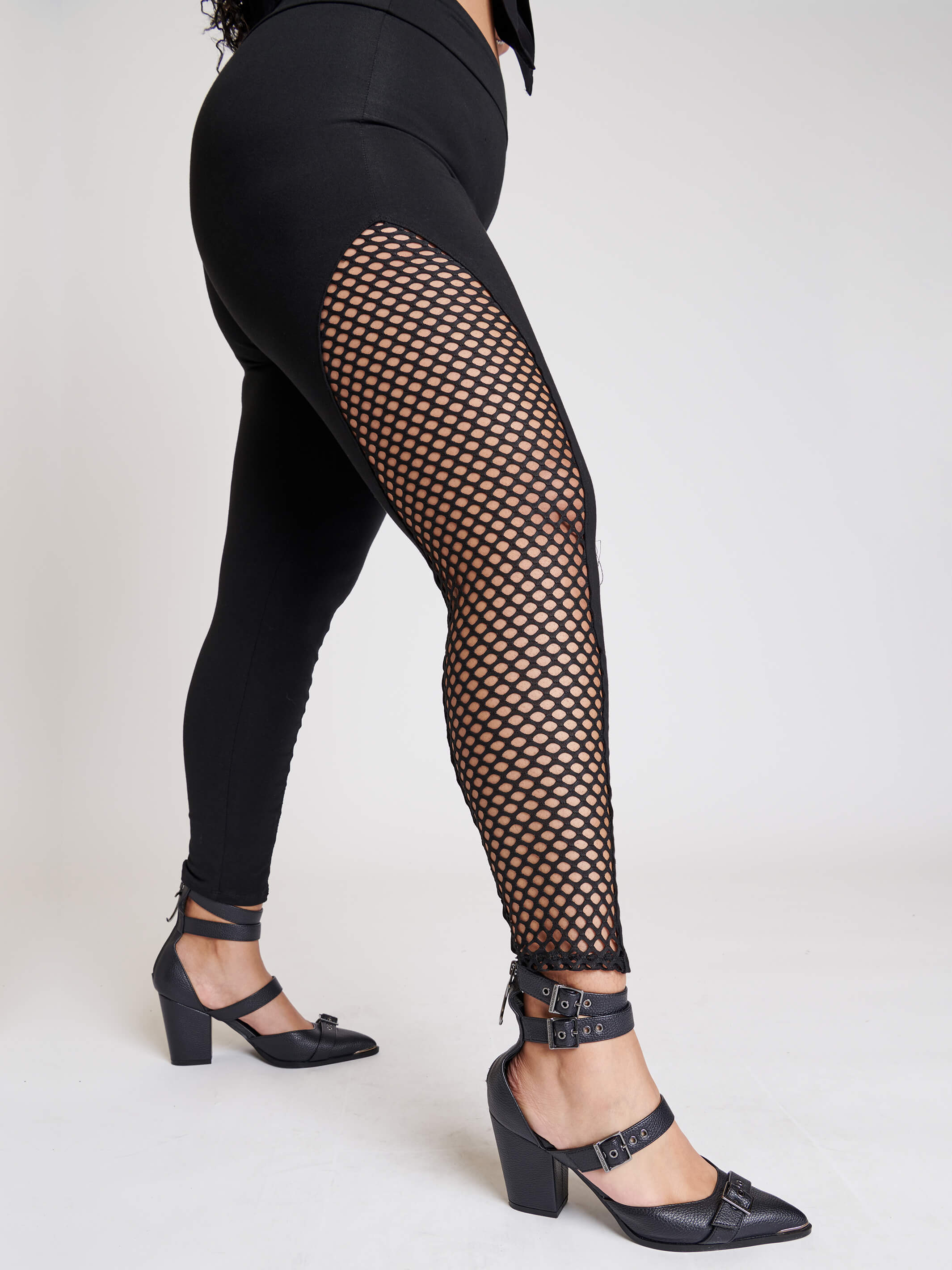SIDE FISHNET INSET LEGGINGS