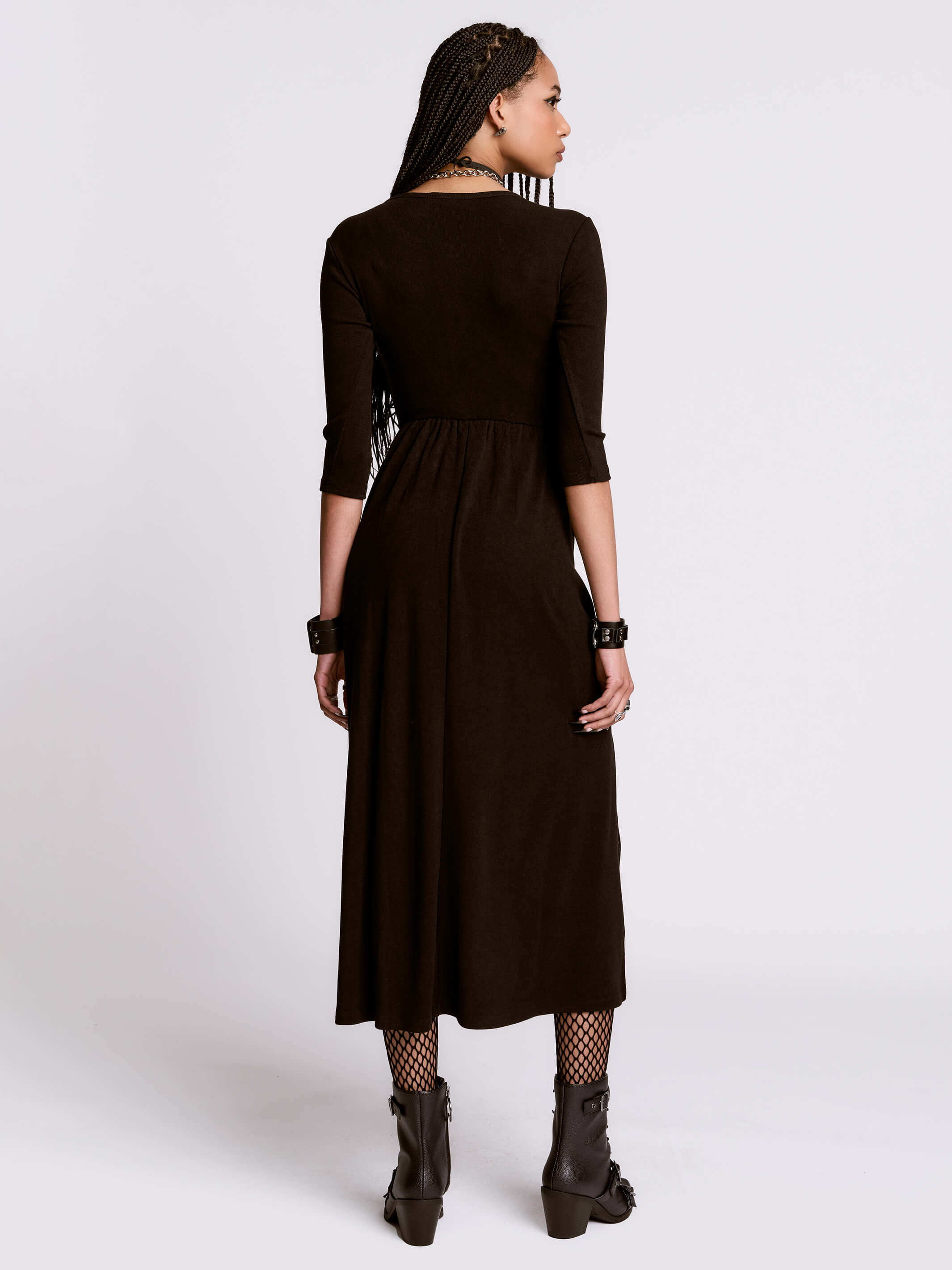 Black Henley sweater dress