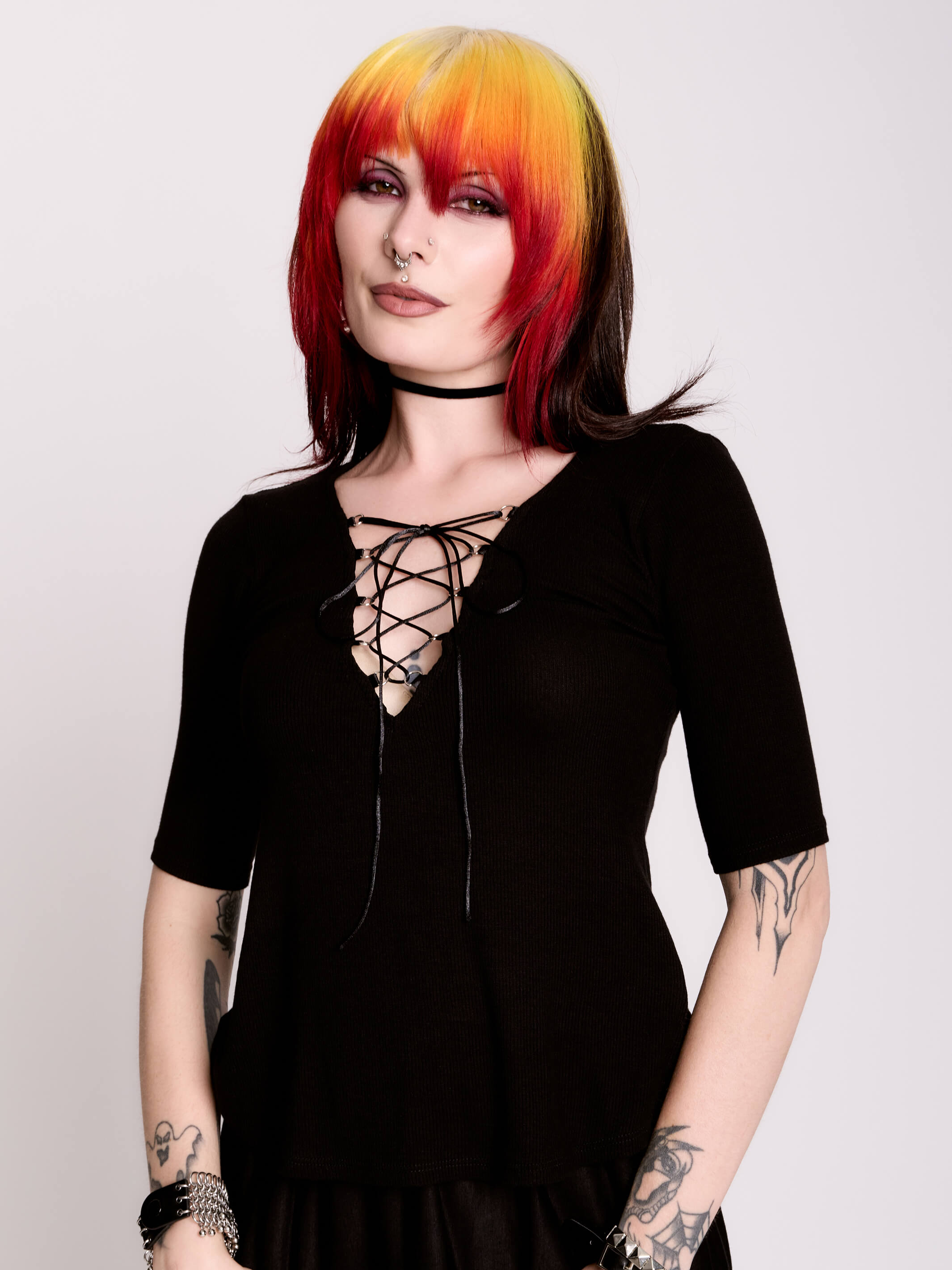 Lace Up Rib Top