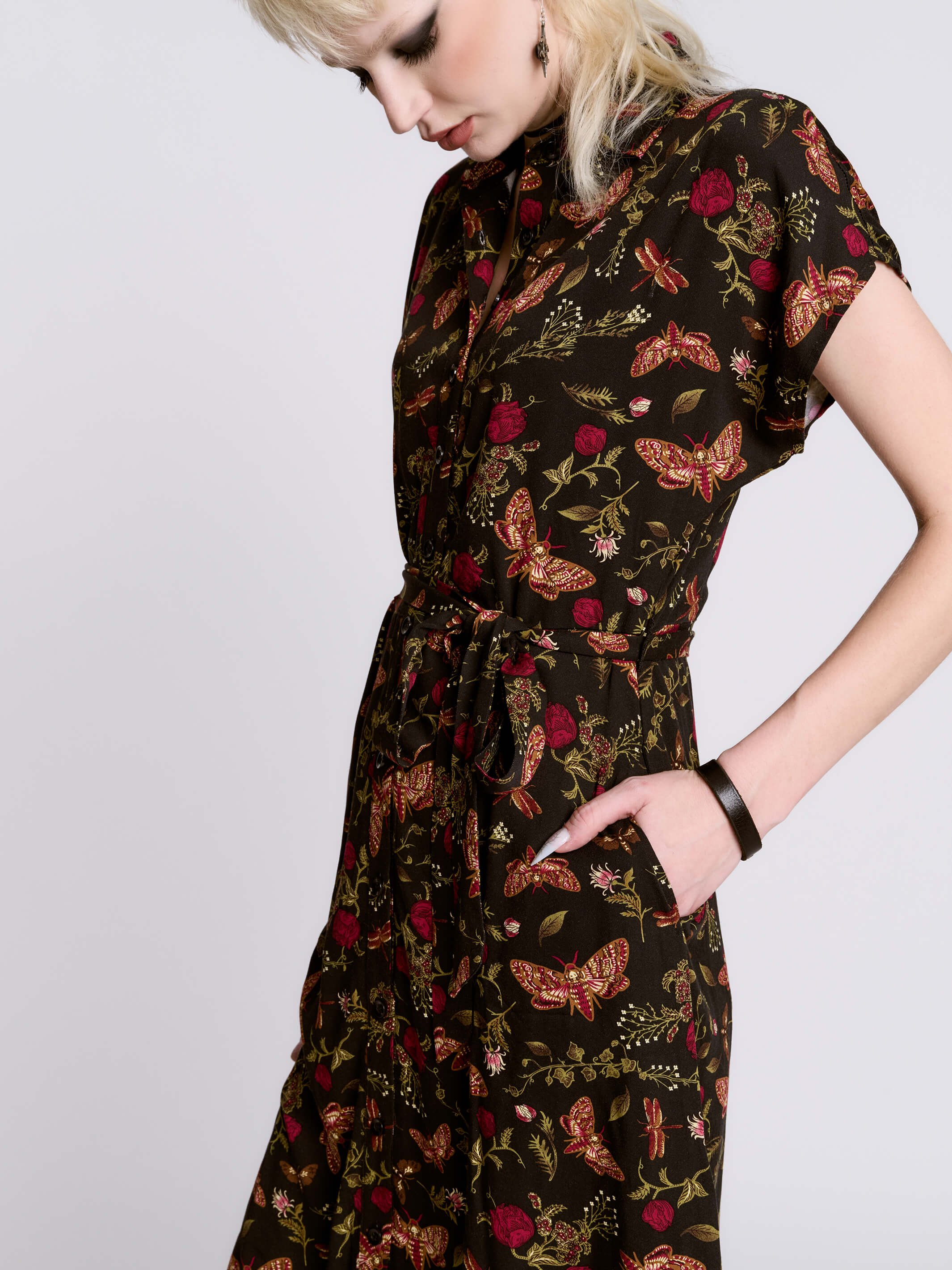 Moth to the Flame Shirt Dress