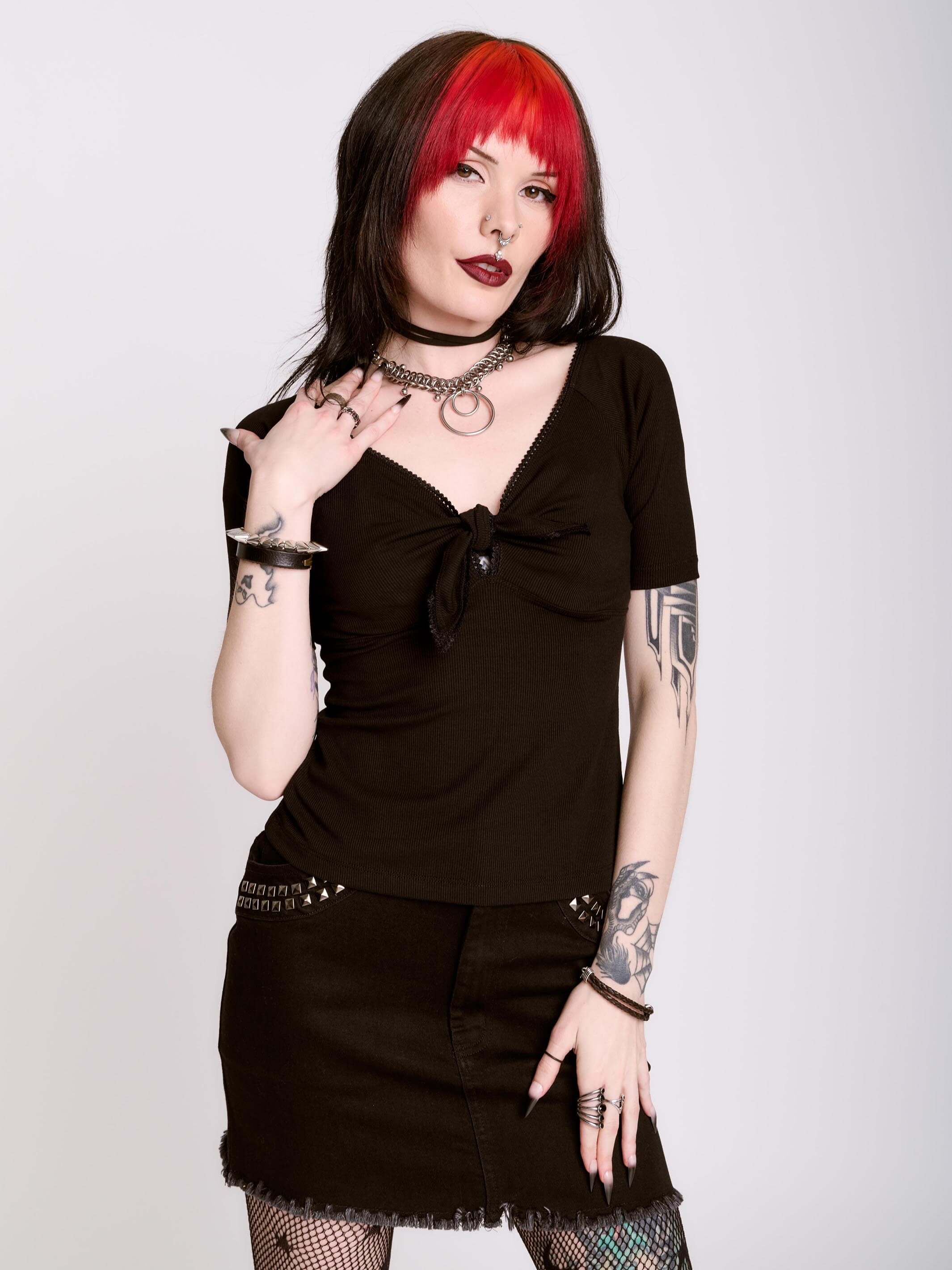 Rockabilly Tie Front Top