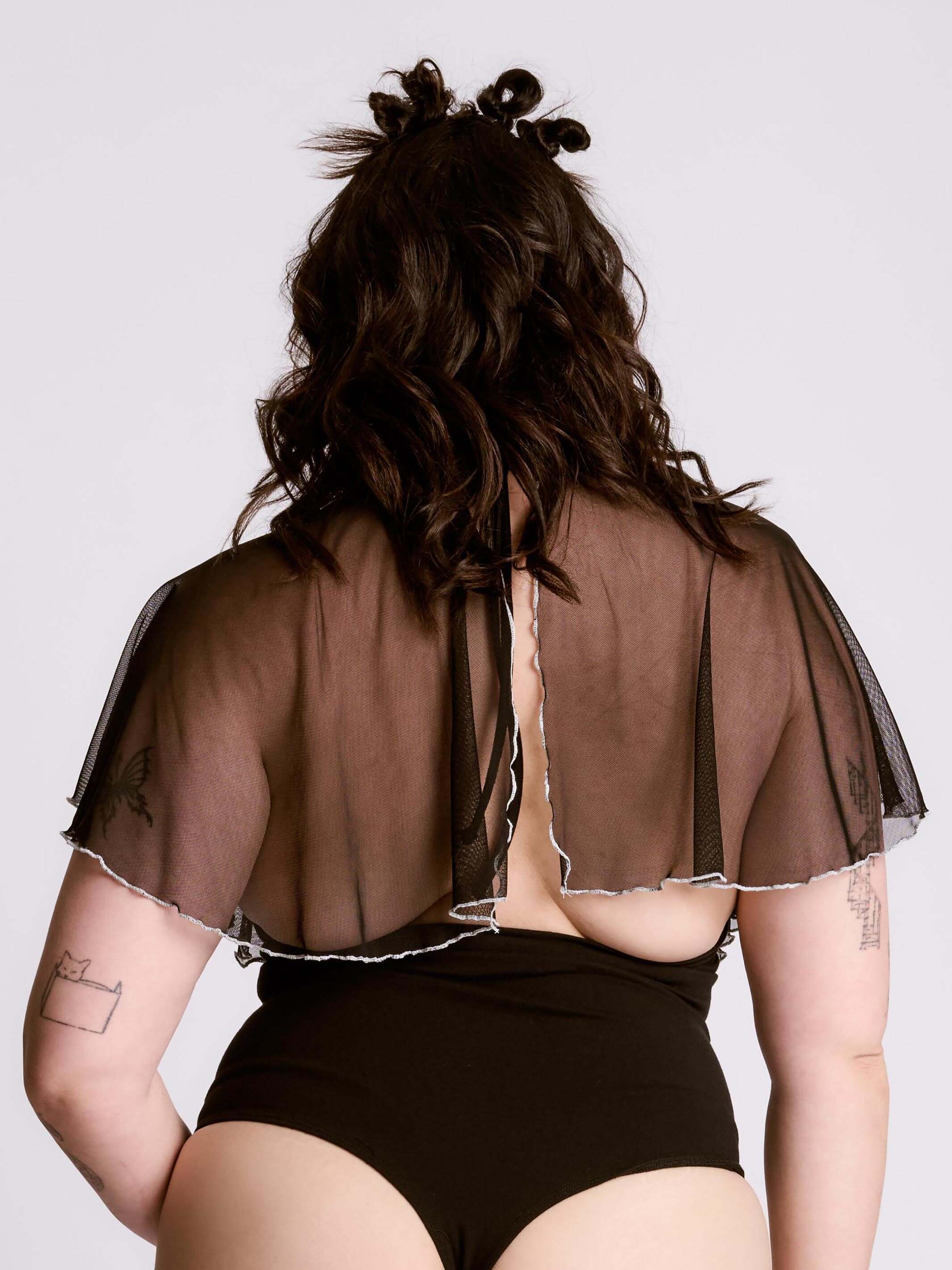 RUFFLE MESH BODYSUIT