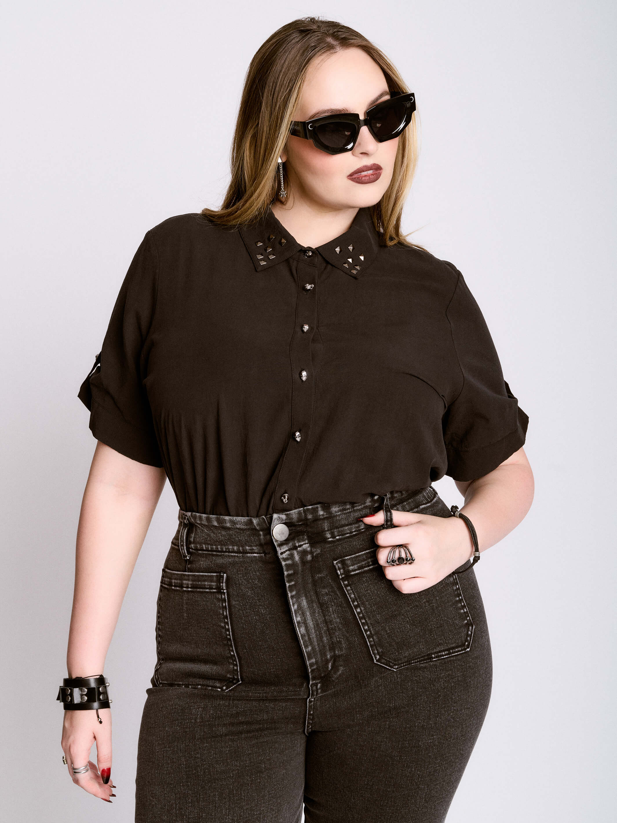 Studded Skull Button Shirt