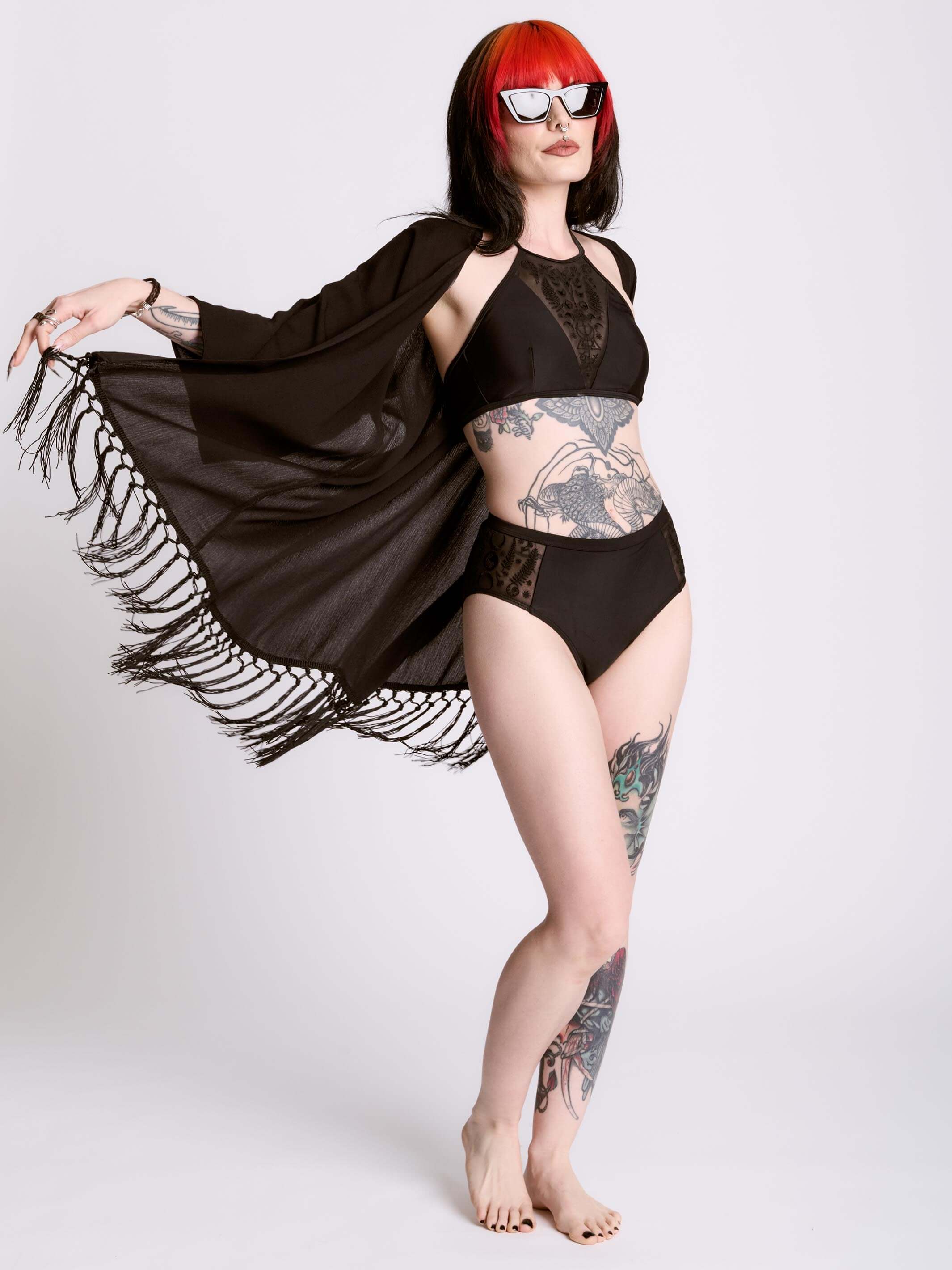 GREY SPIDERWEB KIMONO