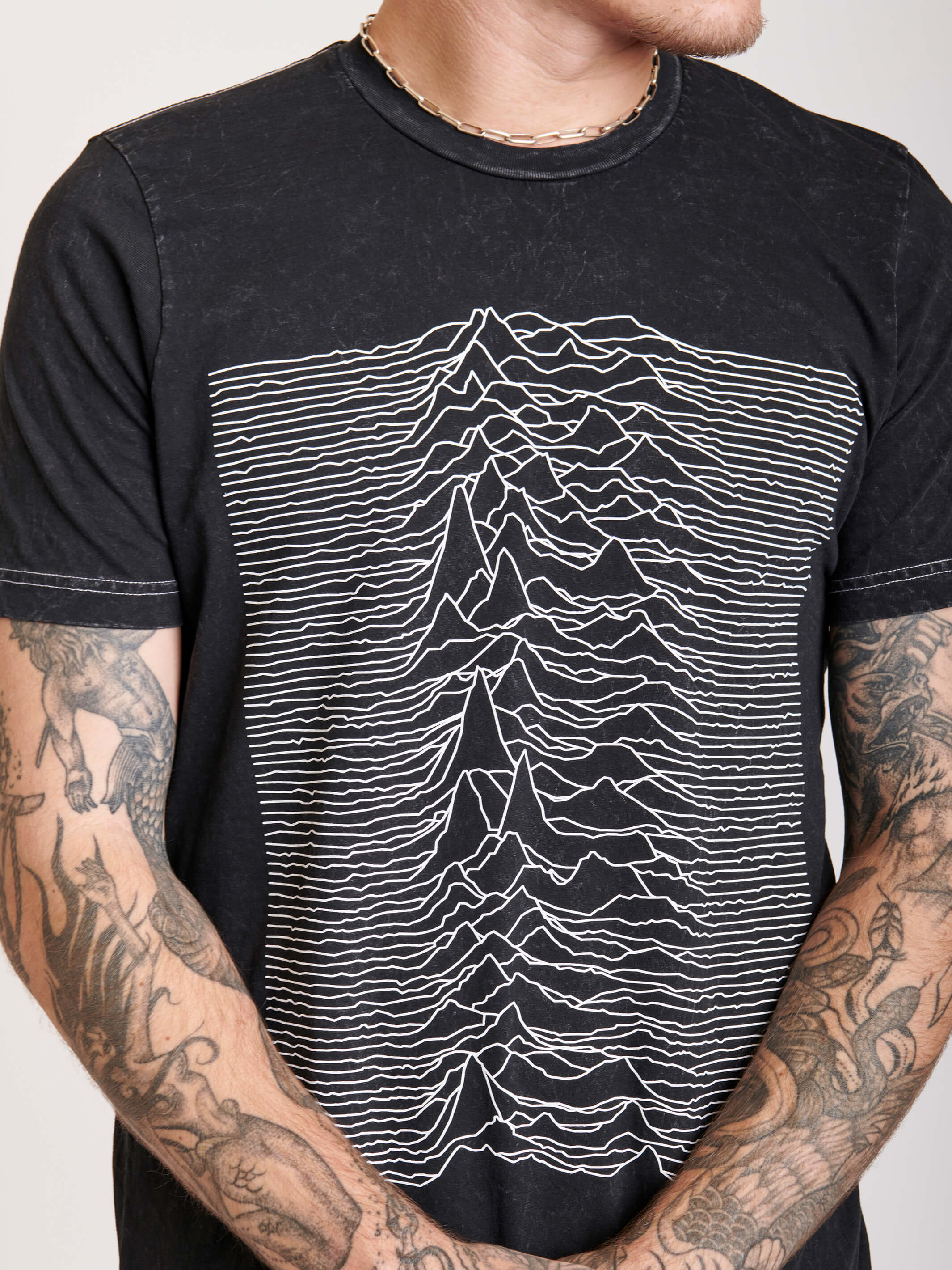 mineral wash t-shirt with front joy division art