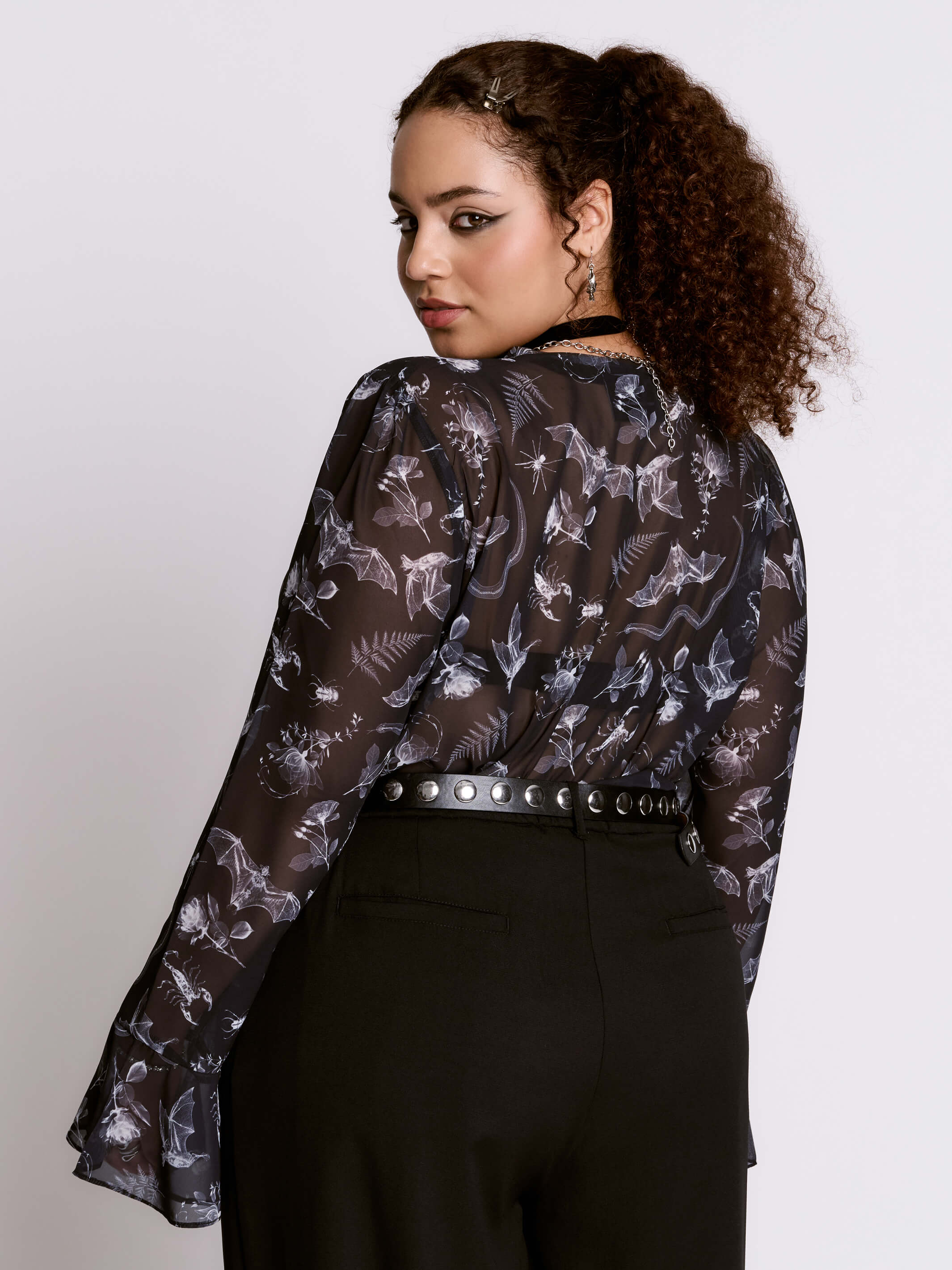 Xray Bat Lace Up Peasant Top