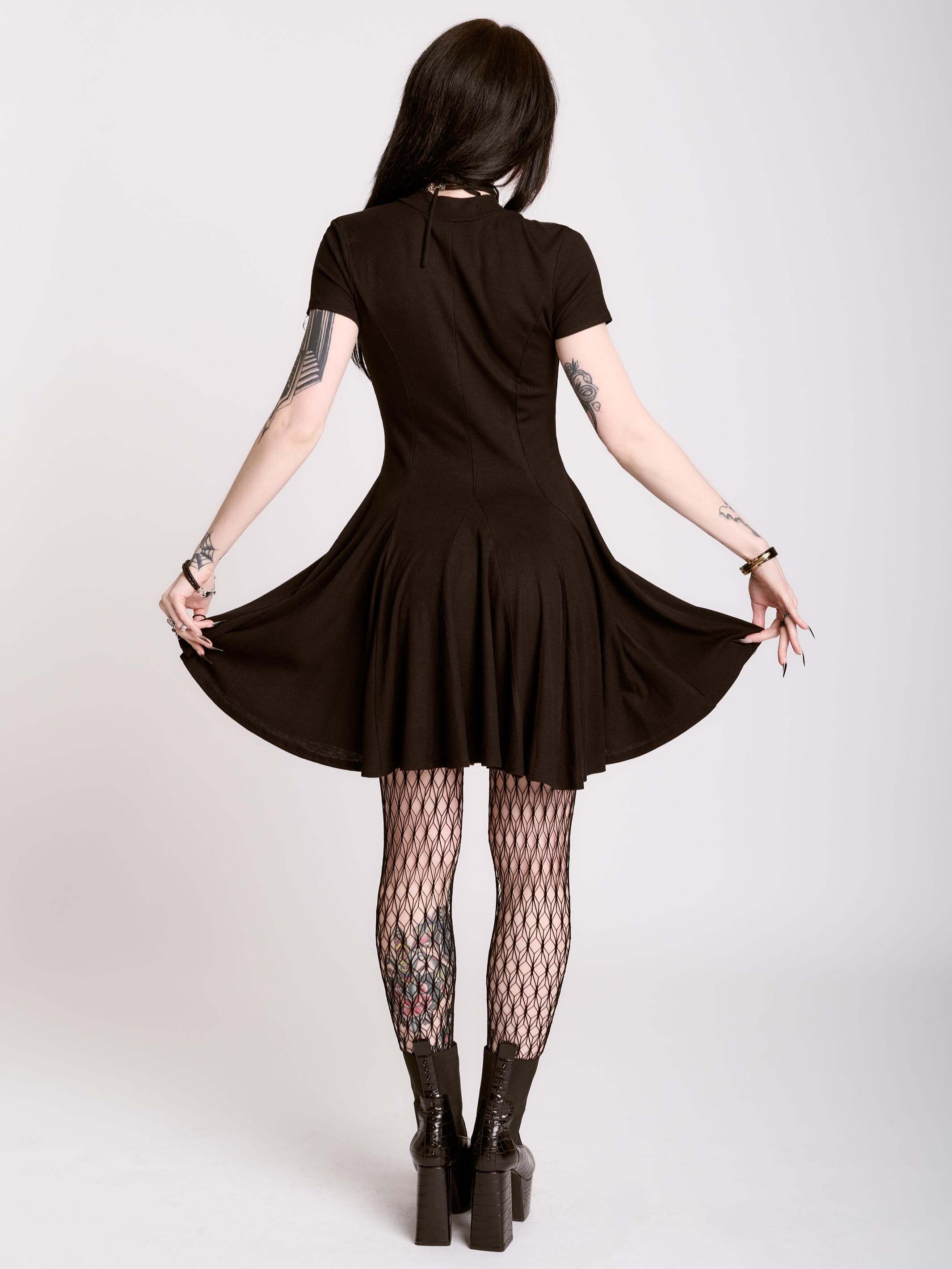 LACE UP SKATER DRESS