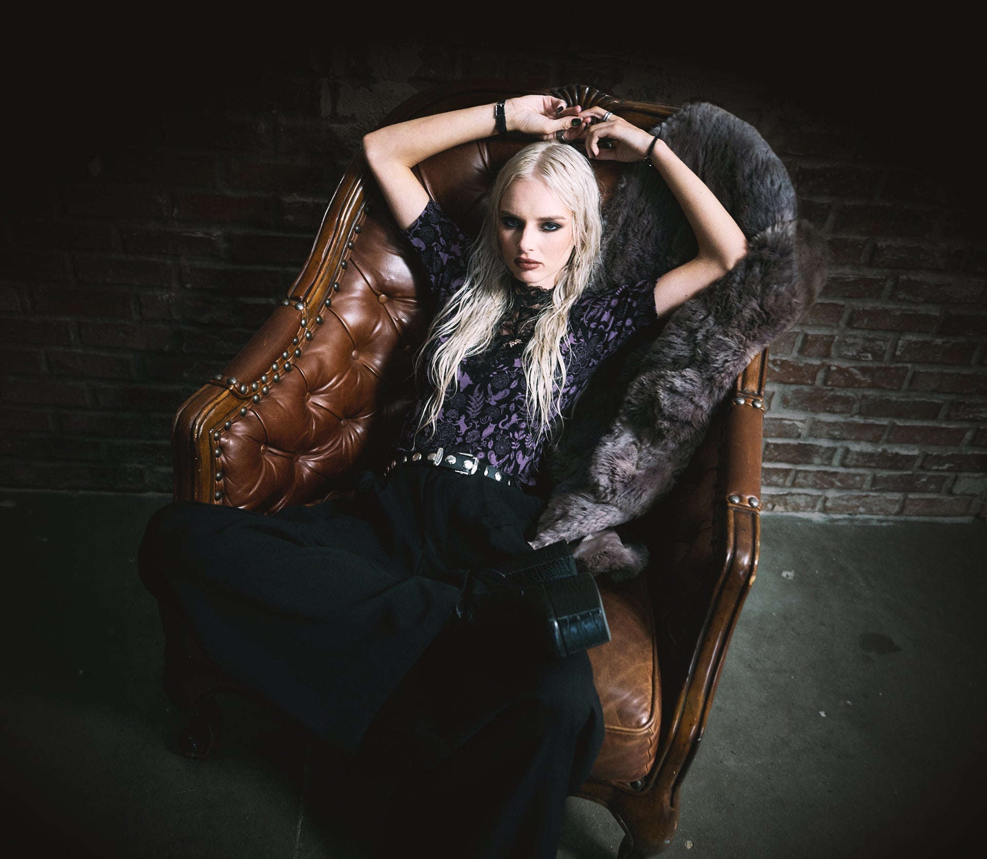 Woman modeling goth style by Midnight Hour