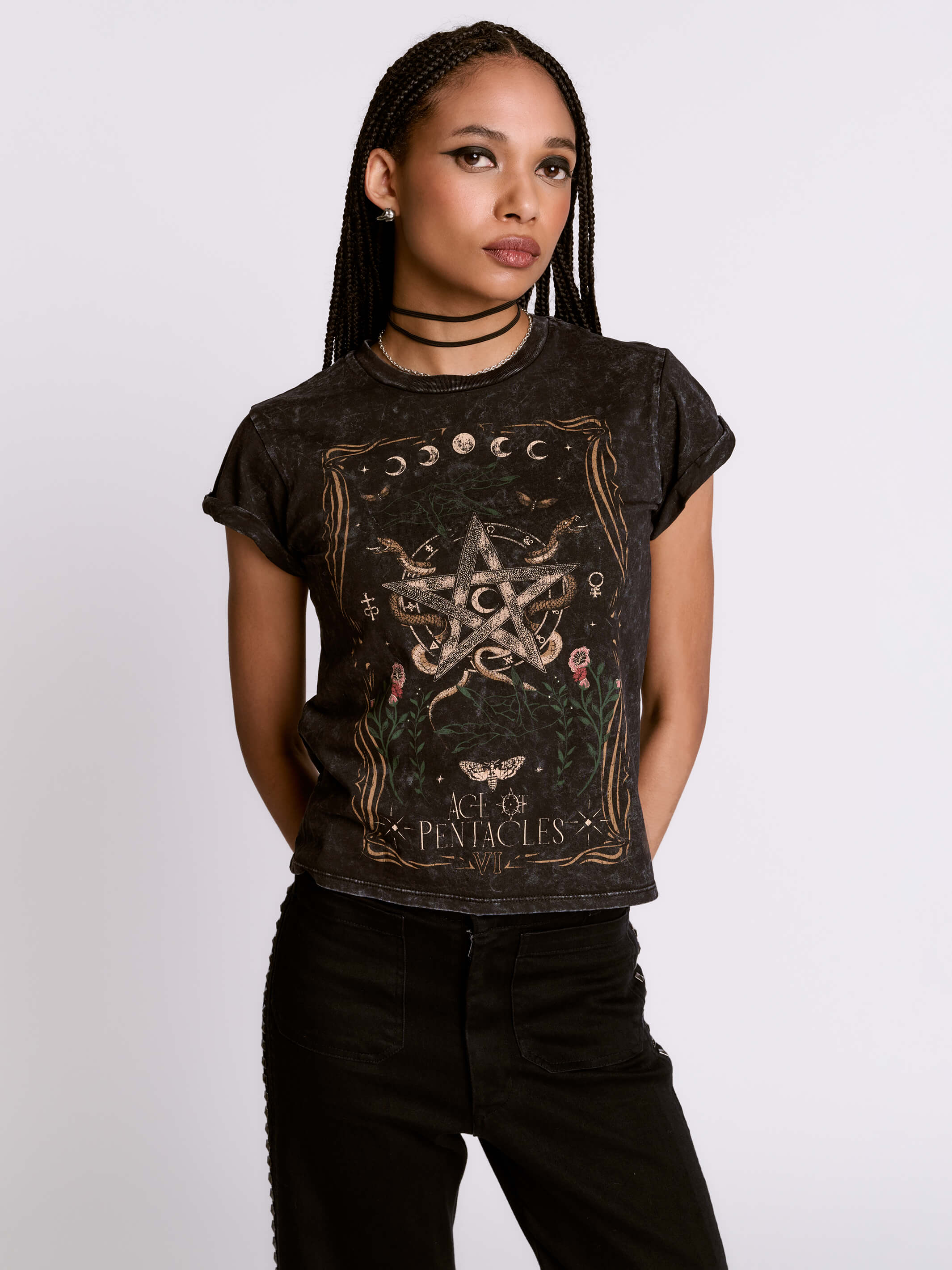 ACE OF PENTACLE MINERAL WASH BABY TEE