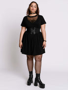 Embroidered Bats Babydoll Dress