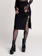 Black pencil skirt.