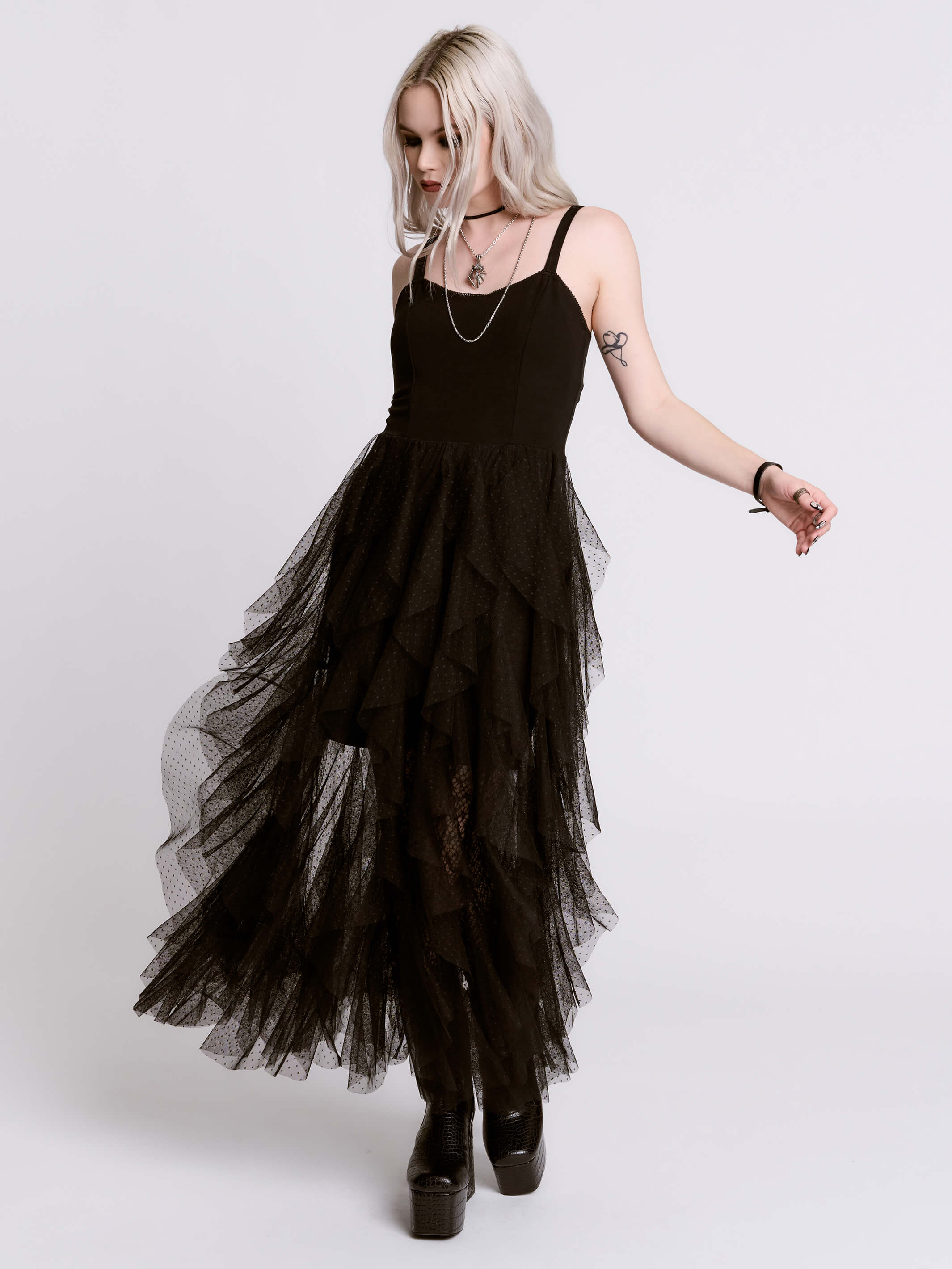 TIERED RUFFLE DRESS
