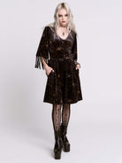 CELESTIAL VELVET FRINGE DRESS