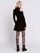 Cold Shoulder Lace Up Dress