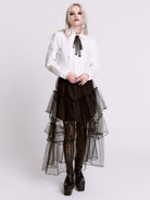 ruffle cropped shirt