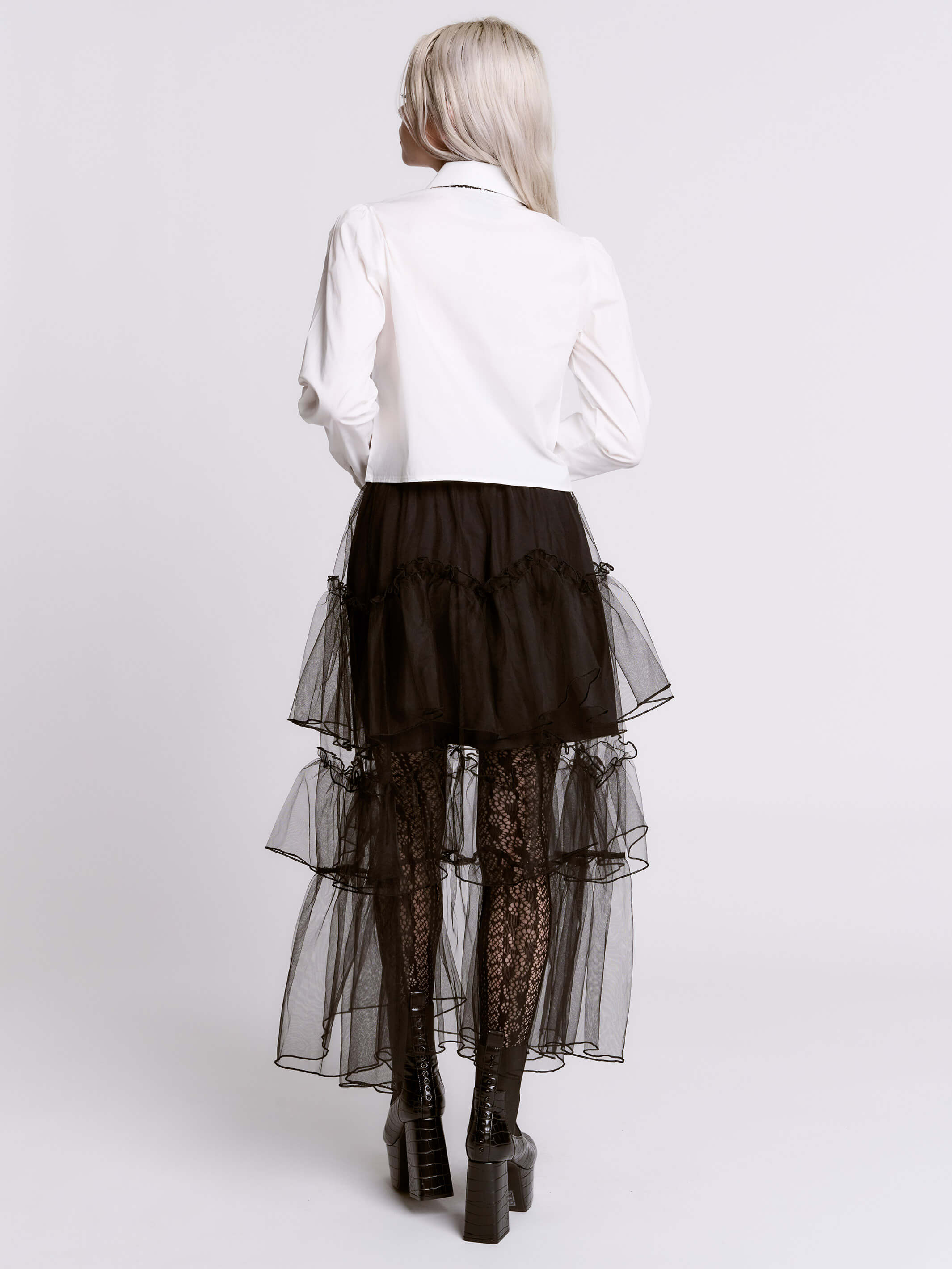 ruffle cropped shirt