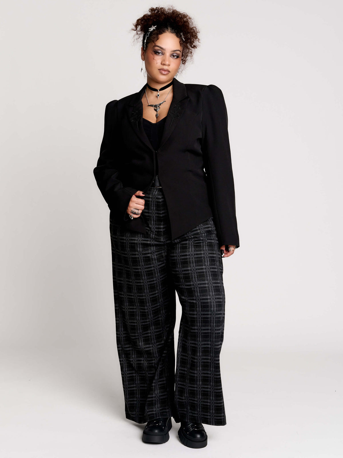 a black structured blazer