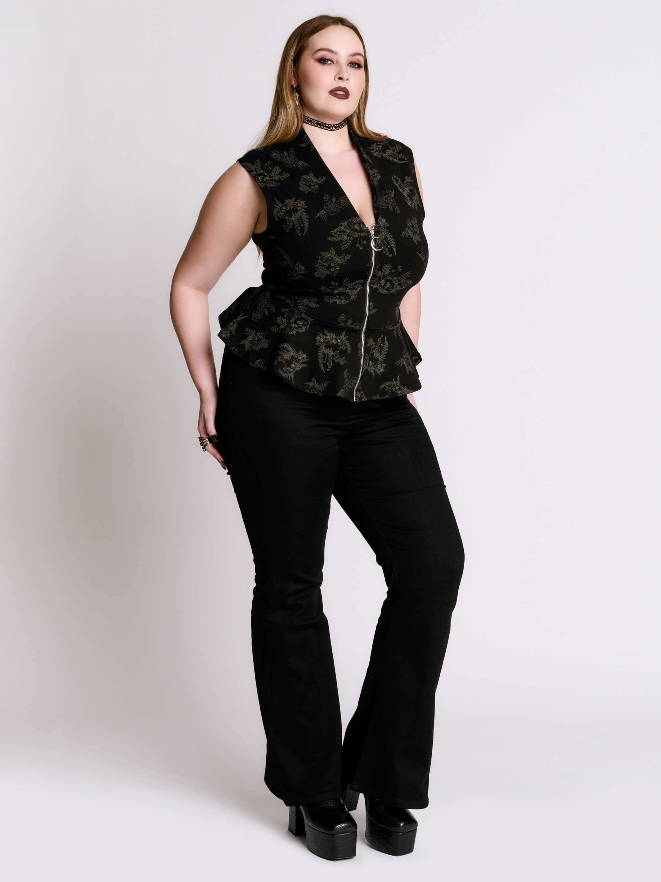 Decayed Forest Peplum Top