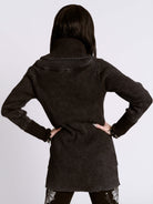 DISTRESSED RIB CARDIGAN