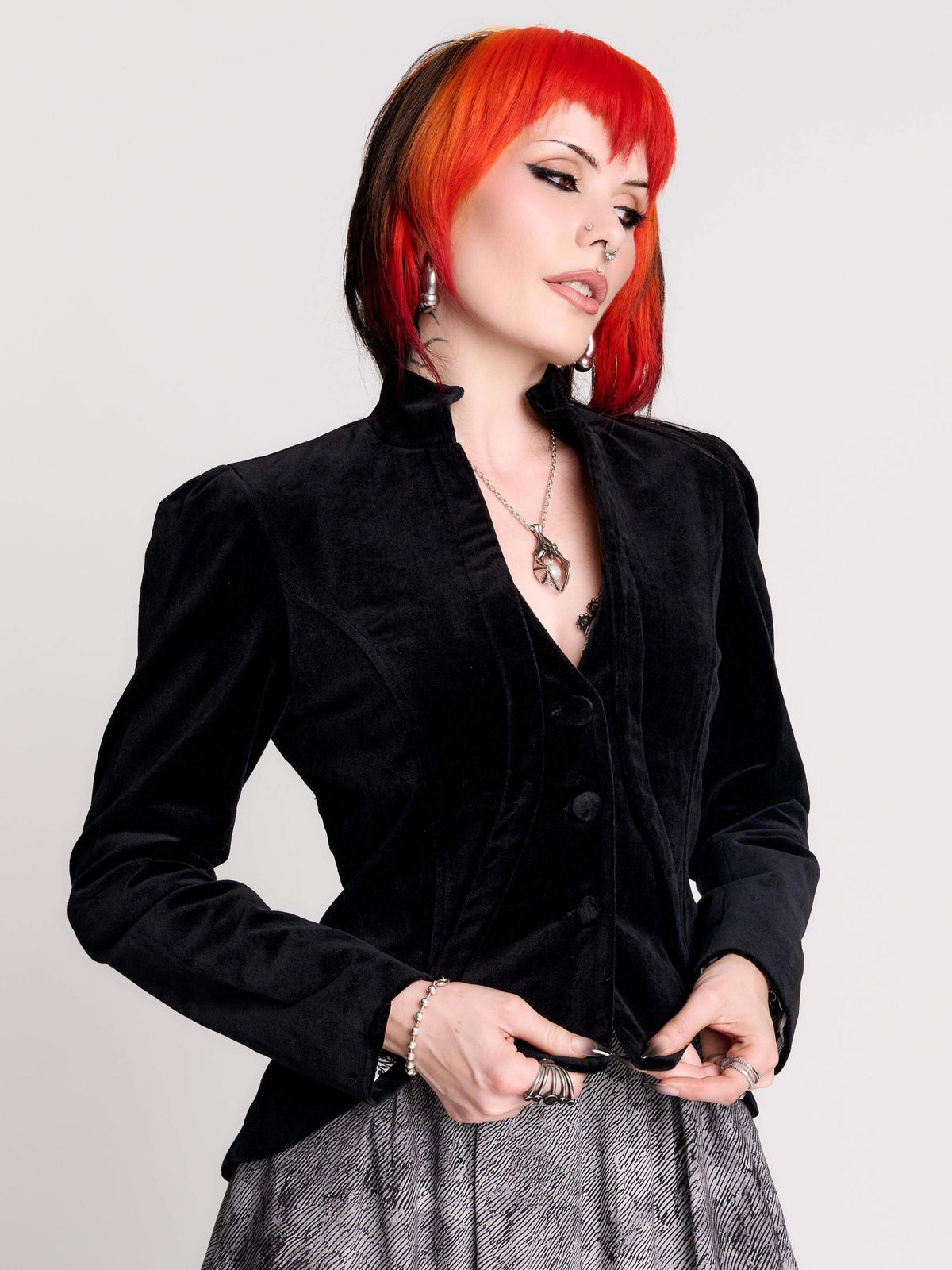 black velvet cropped jacket