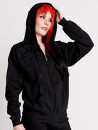 embroidered relic zip up hoodie