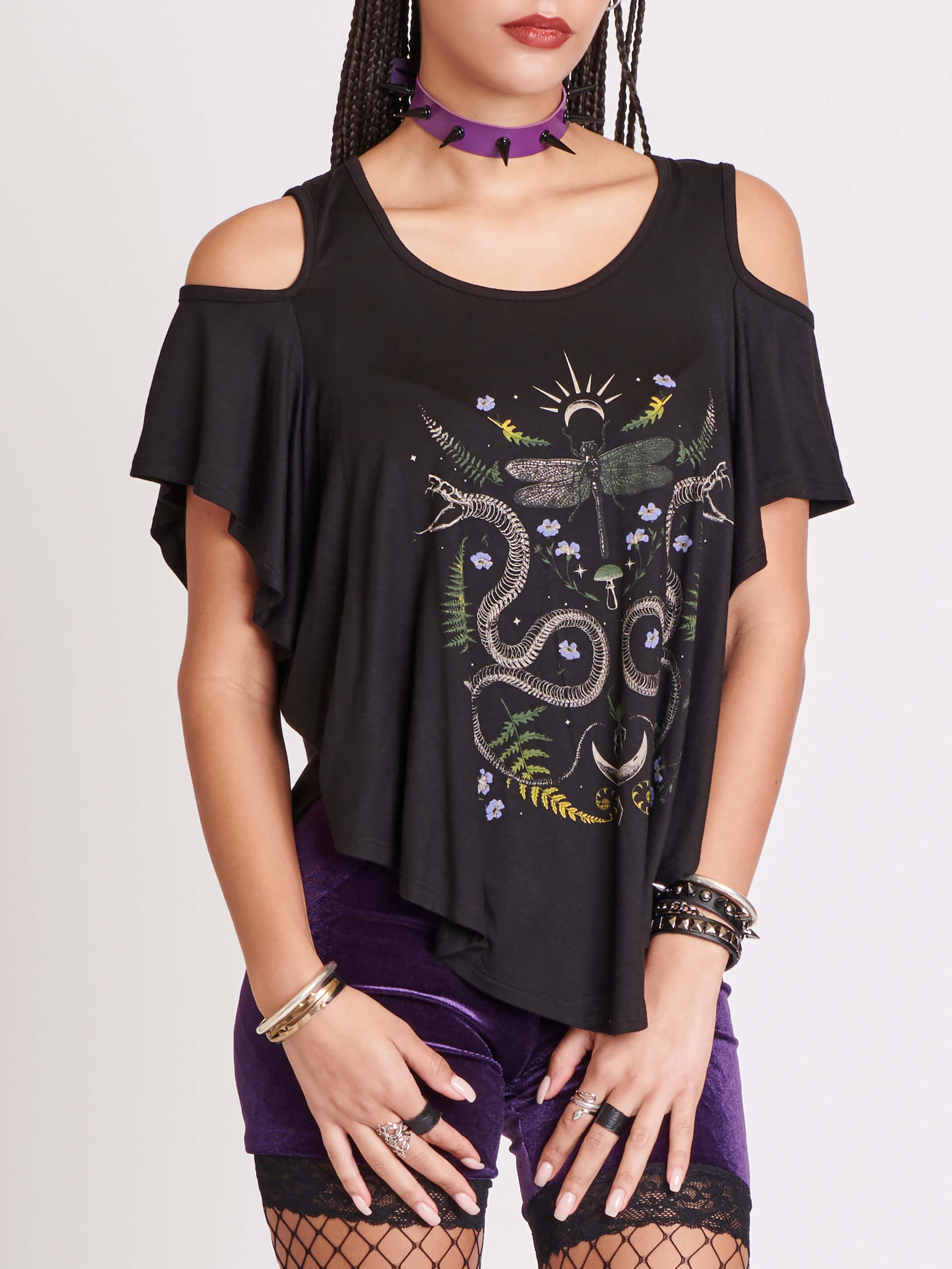 DRAGONFLY COLD SHOULDER TOP