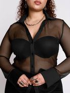 FISHNET BUTTON UP SHIRT