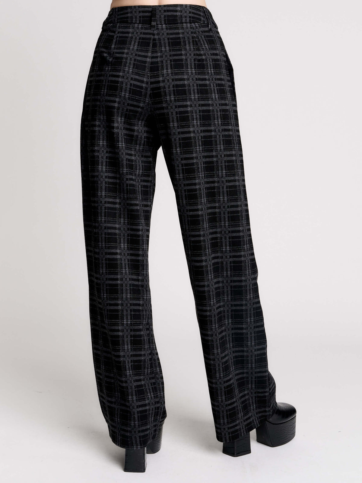 Grey Plaid Trouser
