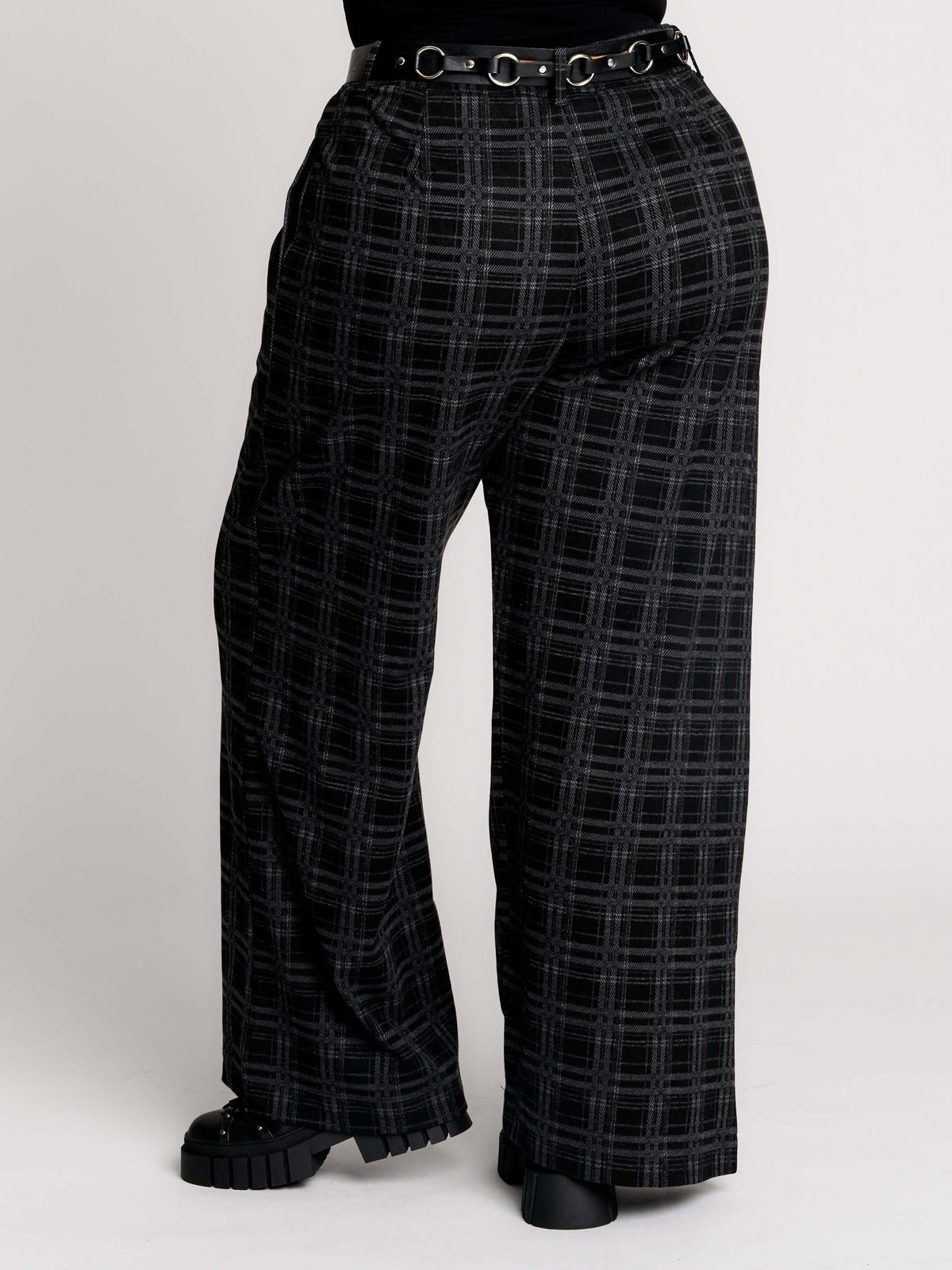 Grey Plaid Trouser