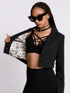 Lace Up Crop Blazer