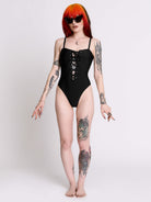 LACE UP CORSET SWIMSUIT