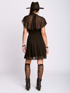 RUFFLE MESH DRESS