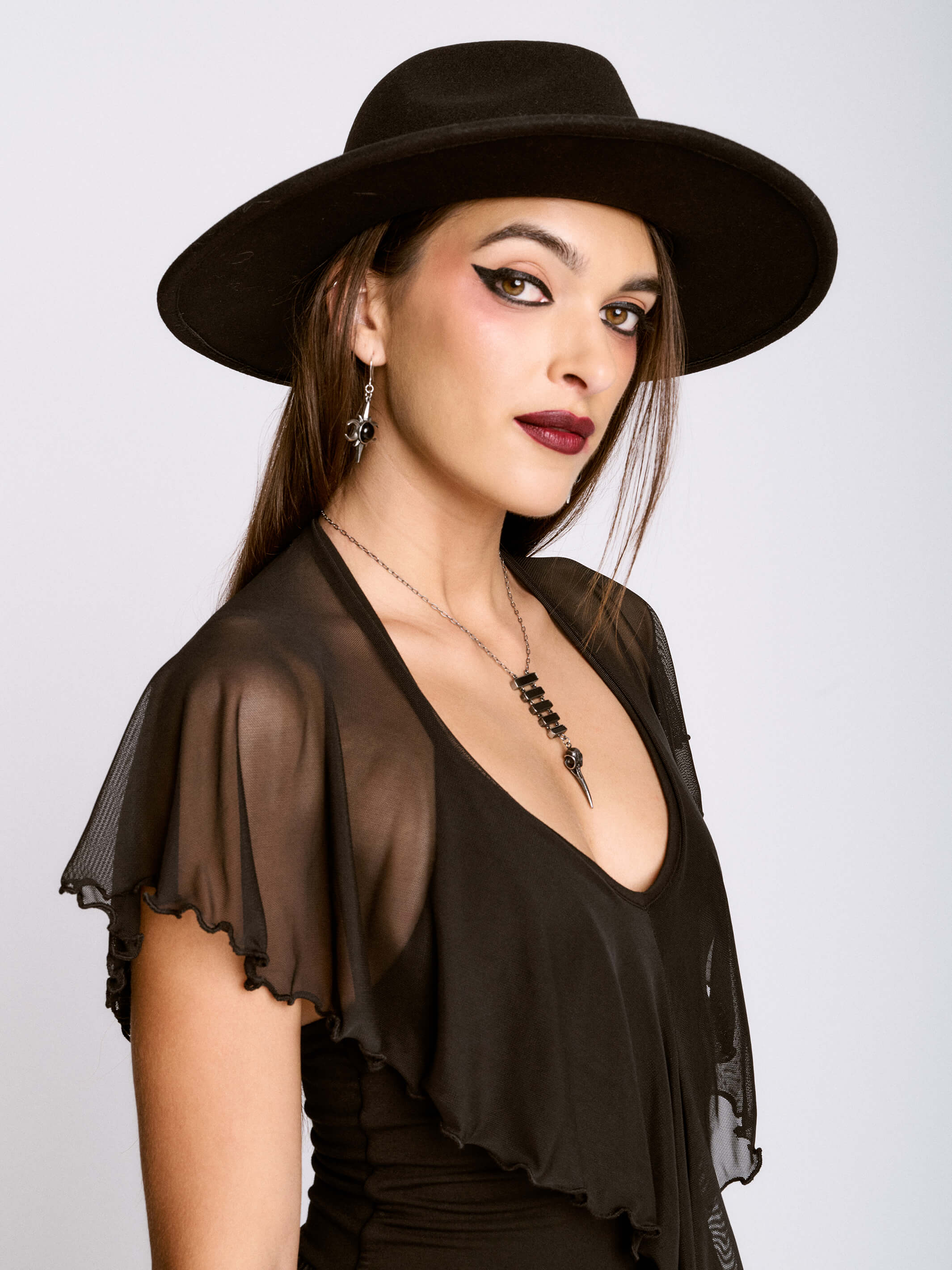RUFFLE MESH DRESS