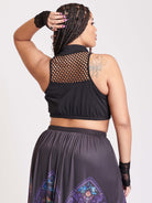 FISHNET HI NECK BRALETTE