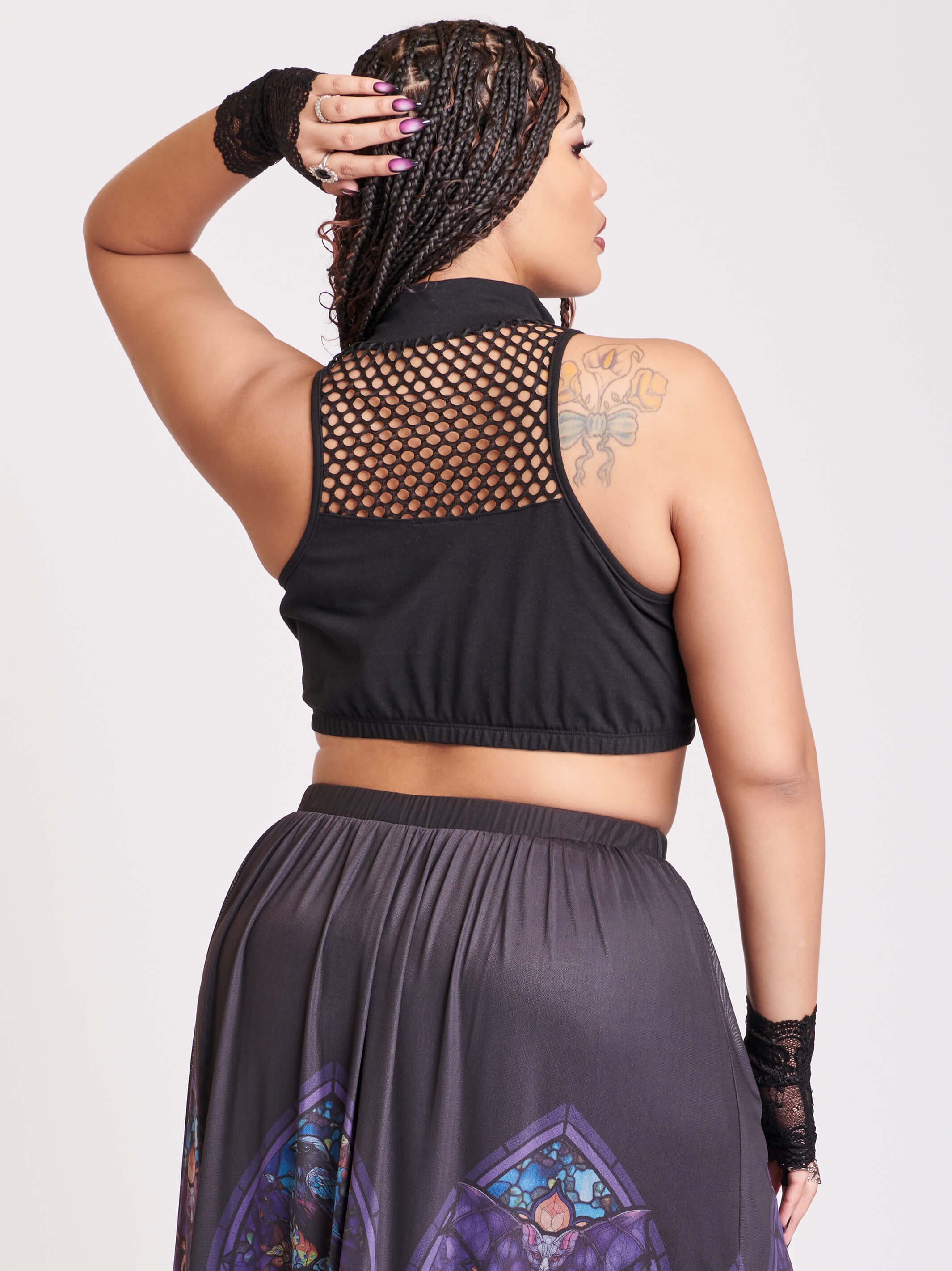 FISHNET HI NECK BRALETTE