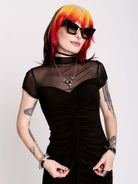 MESH SWEETHEART TOP