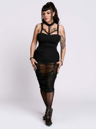 MORTISHA GARTER MESH SKIRT