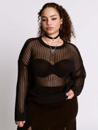 Night net black fishnet sweater