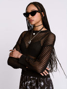 Night net black fishnet sweater