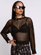 Night net black fishnet sweater