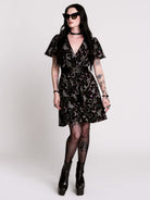 Nocturnal garden surplice dress